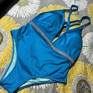 Victoria’s Secret shine collection blue swimsuit XL